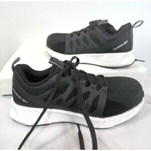Reebok Work Fusion Flexweave Composite Toe Work Sneakers, Black, Women's 7 M